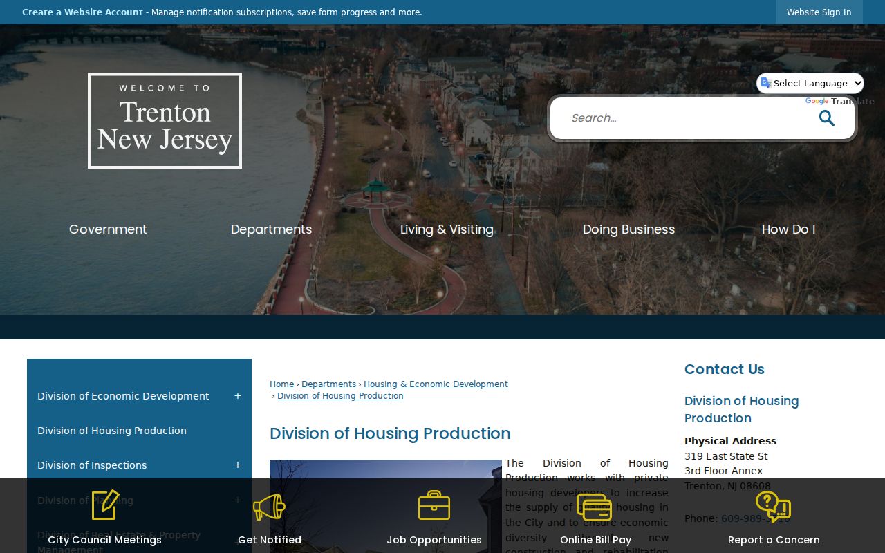 Trenton criminal court records page for Municipal Court